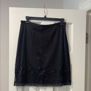 Ann Taylor Black Skirt with Embellishments